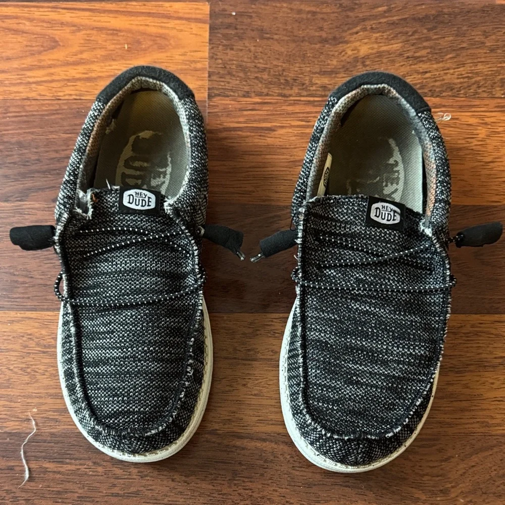 Hey Dude Kids Black and Gray Moccasins